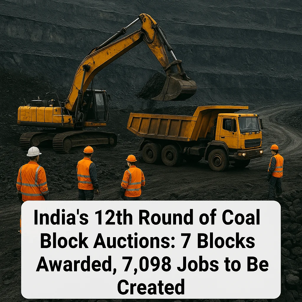India’s 12th Coal Block Auction- 7 Blocks Awarded, ₹719.9 Cr Revenue